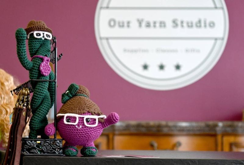 Official store mascots Hank and Pearl greet customers at checkout at Our Yarn Studio located at 4993 Russell Pkwy, Suite 350 in Warner Robins. (Photo Courtesy of Jason Vorhees/The Telegraph)