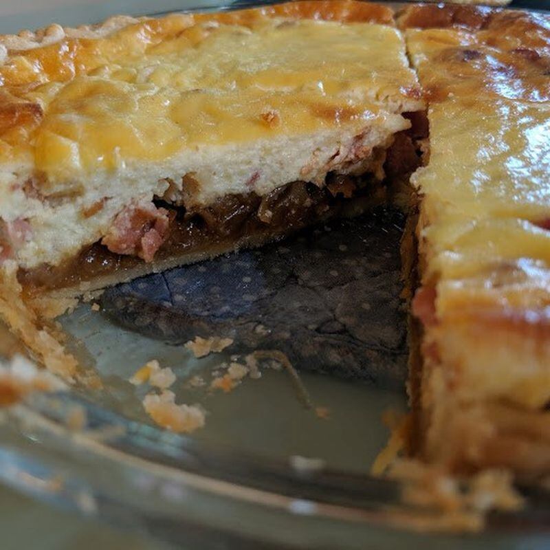 The filling of Onion Pie Supreme can be one or two layers. CONTRIBUTED BY PAULA PONTES