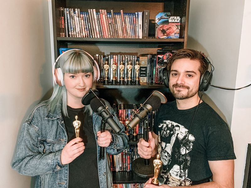 Marilee and Kyle Garzon used a spare bedroom in their Powder Springs home to launch a new hobby during the COVID-19 pandemic — a podcast discussing movies nominated for best picture Oscars over the decades. The podcast is called Once Upon A Time at the Oscars. (SPECIAL)
