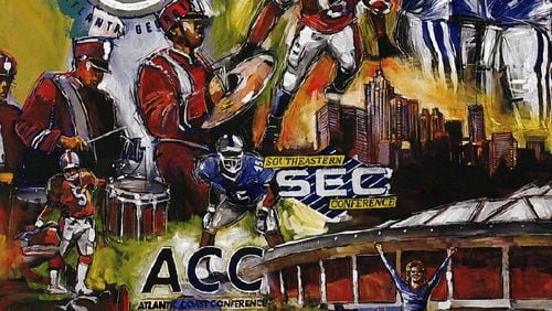 A promotional collage for the 2007 Chick-fil-A Bowl between Auburn and Clemson. (Chick-fil-A Peach Bowl)