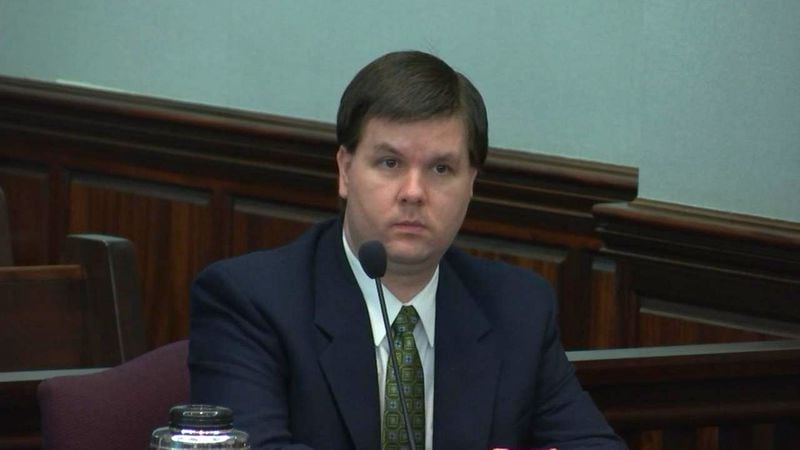 Justin Ross Harris waits for testimony to begin on the eighth day of his murder trial at the Glynn County Courthouse in Brunswick, Ga., on Tuesday, Oct. 18, 2016. (screen capture via WSB-TV)