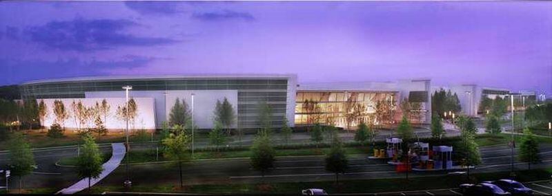 A rendering of a proposed arena in College Park that would expand the Georgia International Convention Center and make space for a new Atlanta Hawks Development League team. (Source: City of College Park and the Atlanta Hawks)