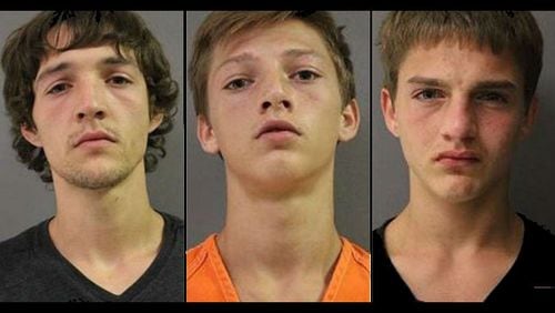 Pictured, left to right, are brothers Sean, Tyee and Kyle Garrison, of White Settlement, Texas, who are each charged with capital murder in the Sept. 18, 2017, shooting death of 18-year-old Xavier Olesko of Fort Worth.