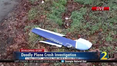 Debris remains scattered across a Gainesville mobile home community following a plane crash that left three people dead Friday evening.