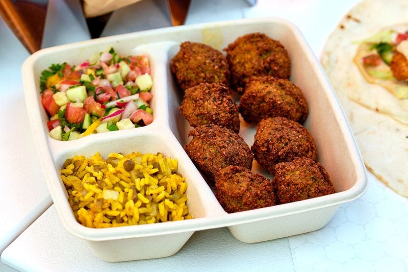 The fried-to-order falafel at SabaRaba's are made of ground chickpeas and traditional spices. Courtesy of Brandon Amato