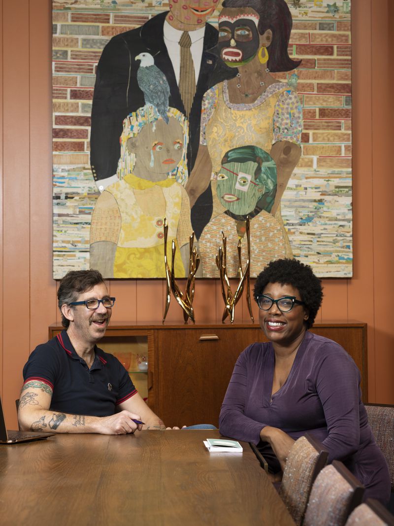 John O. Morisano and Mashama Bailey, shown together at the Grey Restaurant in Savannah, co-authored “Black, White, and the Grey.” (Courtesy of Adam Kuehl)