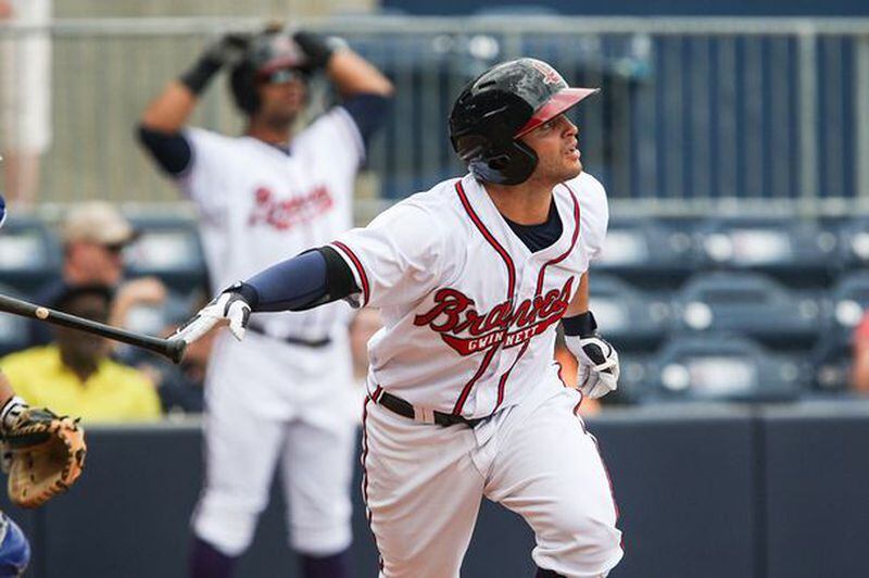 The Braves promoted second-base prospect Tommy La Stella from Triple-A today. (Photo by Karl Moore/Gwinnett Braves)