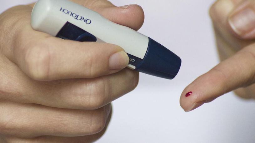 A glucose tests measures blood sugar levels in diabetics.