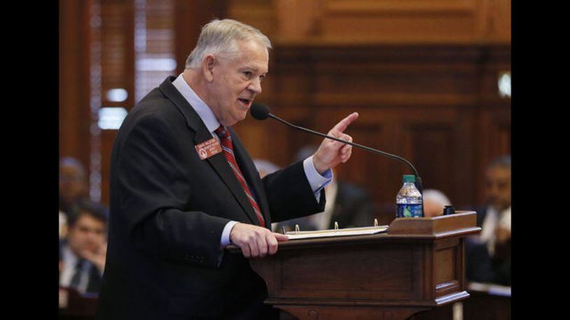 <p>
              House Speaker David Ralston takes to the well during Morning Orders Monday, February 25, 2019 to address accusations that he has abused his authority. Several Republican lawmakers signed onto a resolution calling for Ralston to resign over his use of power to delay court proceedings for his clients as a criminal defense lawyer.  (Bob Andres/Atlanta Journal-Constitution via AP)
            </p> <p>
              House Speaker David Ralston leaves the well to a standing ovation after he spoke during Morning Orders to address accusations that he has abused his authority.  Several Republican lawmakers signed onto a resolution calling for Ralston to resign over his use of power to delay court proceedings for his clients as a criminal defense lawyer.  (Bob Andres/Atlanta Journal-Constitution via AP)
            </p> <p>
              House Speaker David Ralston takes to the well during Morning Orders Monday, February 25, 2019 to address accusations that he has abused his authority. Several Republican lawmakers signed onto a resolution calling for Ralston to resign over his use of power to delay court proceedings for his clients as a criminal defense lawyer.  (Bob Andres/Atlanta Journal-Constitution via AP)
            </p> <p>
              Rep. David Clark, R - Buford, watches House Speaker David Ralston during Morning Orders this morning where Ralston addressed accusations that he has abused his authority. Clark has called for Ralston's resignation. Several Republican lawmakers signed onto a resolution calling for Ralston to resign over his use of power to delay court proceedings for his clients as a criminal defense lawyer.  (Bob Andres/Atlanta Journal-Constitution via AP)
            </p>