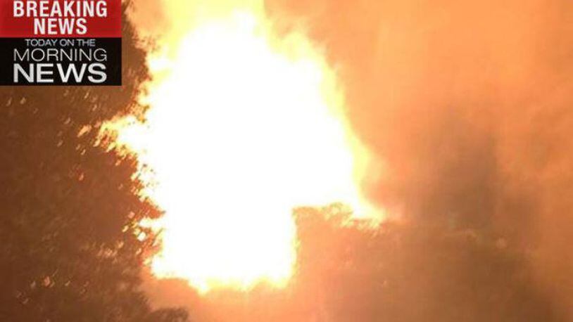 A gas line explosion has sent flames shooting into the sky in Pennsylvania, officials said.