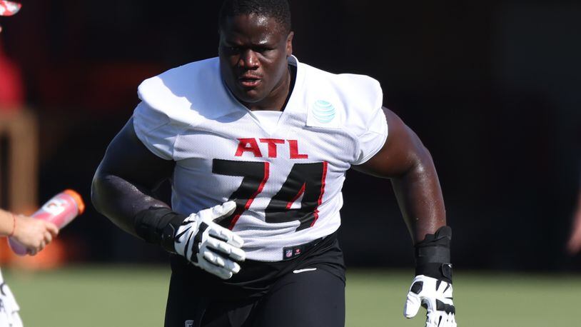 Offensive tackle Germain Ifedi is back with the Falcons. (Jason Getz file photo / Jason.Getz@ajc.com)