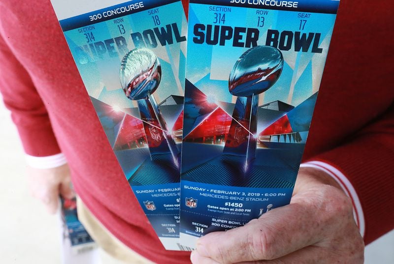 These Super Bowl LIII tickets in the upper bowl of Mercedes-Benz Stadium have a face price of $1,450.