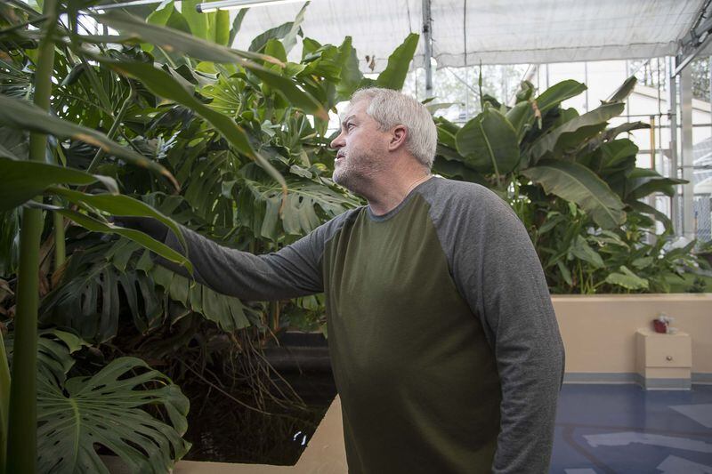 Kean Hamilton, director of WaterHub Operations, surveys the plants inside the WaterHub at the Emory University main campus in Atlanta. The WaterHub has helped reduce the university’s water use by up to 146 million gallons each year. ALYSSA POINTER / ALYSSA.POINTER@AJC.COM