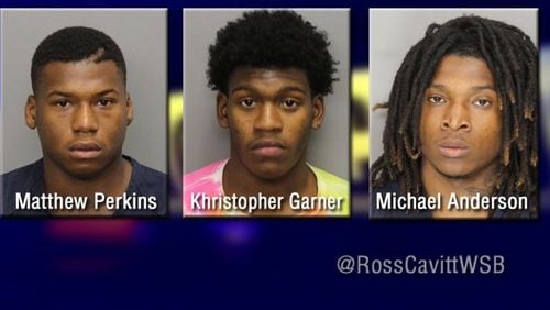 Matthew Thomas Perkins, 17, Kristopher Garner, 17, and Michael Anderson, 19 (Credit: Channel 2 Action News)