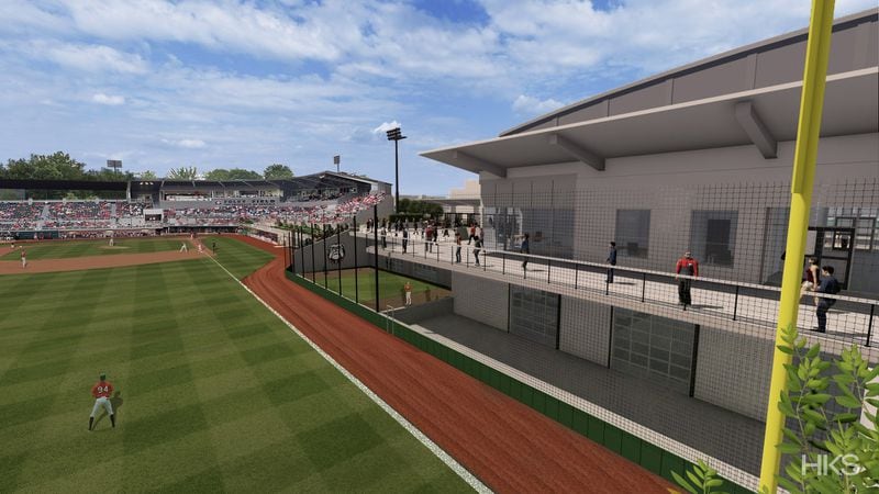 The initial design renderings of proposed changes and upgrades to Foley Field at the University of Georgia. The proposed changes were discussed at the UGA Athletic Board meeting Feb. 7, 2023. (Initial design image courtesy of UGA Athletics)