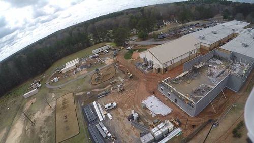 Construction at Peachtree City Elementary School includes a new gym, classrooms and media center. Courtesy Fayette County Board of Education