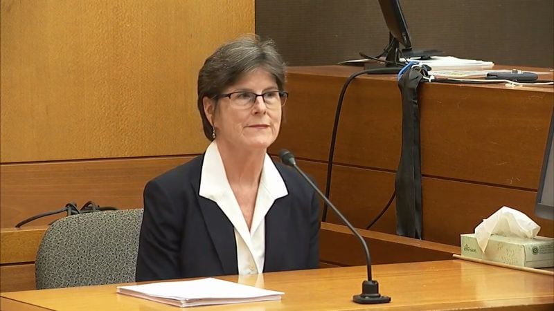 Mary Radford, an expert witness on Georgia trust and wills law, testifies at the murder trial of Tex McIver on March 27, 2018 at the Fulton County Courthouse. (Channel 2 Action News)