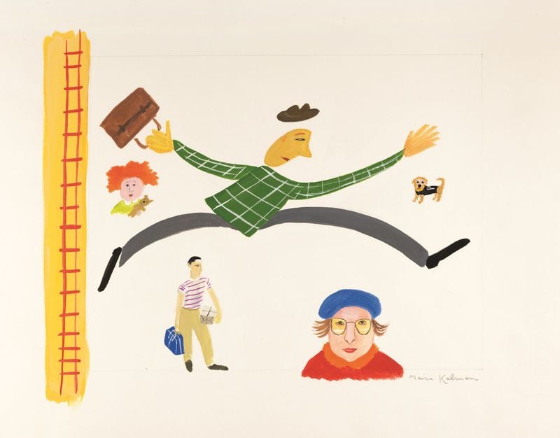 Cover illustration for “Next Stop, Grand Central” (G.P. Putnam’s Sons, 1999), gouache on paper, 13 1/4 x 11 1/16 inches. Maira Kalman, courtesy of Julie Saul Gallery, New York. All rights reserved. Contributed by High Museum of Art