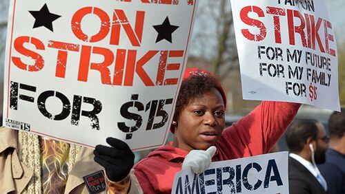 Workers on strike are counted as being employed when the government calculates the unemployment rate. (AJC FILE)