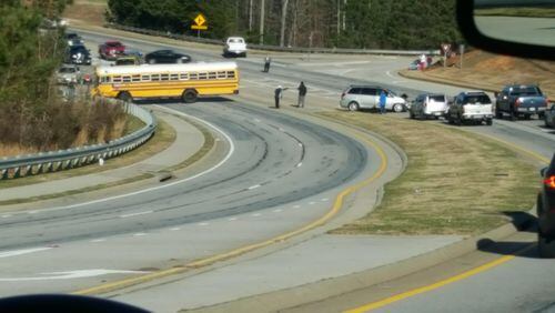 A Hall County school bus was involved in a crash Thursday.