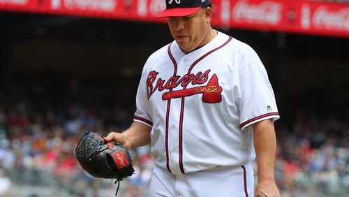 Bartolo Colon was desigated for assignment by the Braves on Wednesday after going 2-8 with an 8.14 ERA in 13 starts. It signals the end of the 44-year-old’s brief time with Atlanta. (Curtis Compton/ccompton@ajc.com)