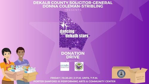 This is a promotional poster for the Dancing with the DeKalb Stars Donation Drive.