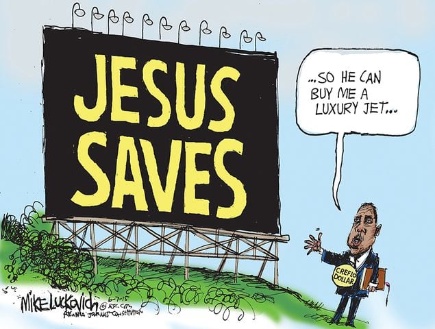 Mike Luckovich: Praise the Lord