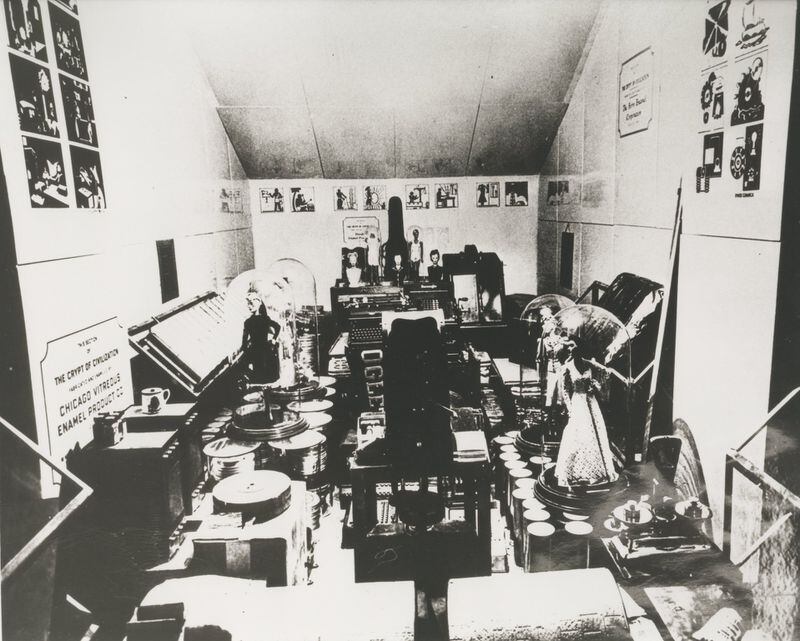 A photo taken before “The Crypt of Civilization” was sealed, showing some of the items placed inside. CONTRIBUTED BY OGLETHORPE UNIVERSITY ARCHIVES