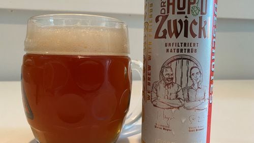 Beer Pick: Bitburger and Deschutes collaborated on unfiltered Dry Hop’d Zwickl. / Bob Townsend for the Atlanta Journal-Constitution.