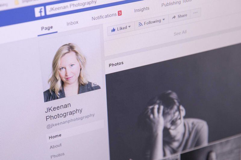 Jennifer Keenan Giliberto, a professional photographer, keeps her photography business Facebook page still public on the platform while her personal page is set to private. ALYSSA POINTER/ALYSSA.POINTER@AJC.COM