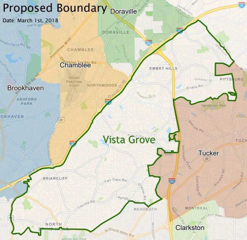 Vista Grove would cover the area between Tucker and Brookhaven, Doraville and Chamblee. (Photo: Courtesy of Vista Grove)