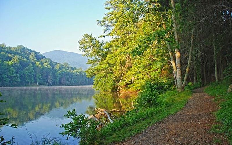 Hiking around Vogel State Park's 22-acre lake is a popular activity.