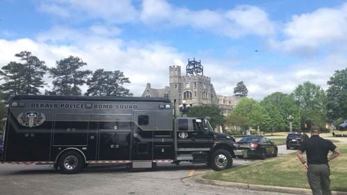 The DeKalb County Police Department’s bomb squad was called to the scene Wednesday at Oglethorpe University.
