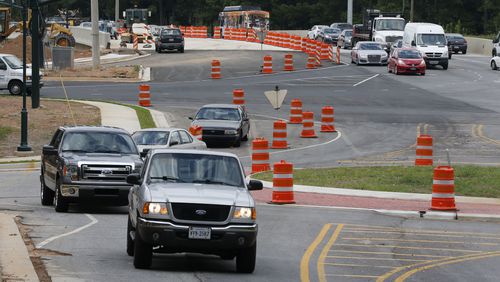 August 19, 2015 - Sandy Springs - A roundabout at the intersection with Northridge Road and Somerset Ct. is being constructed as part of a project to provide additional capacity and operational improvements to the GA 400 ramps at Northridge Road. BOB ANDRES / BANDRES@AJC.COM