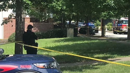 A man was found shot dead in a burning car in southwest Atlanta, police said.