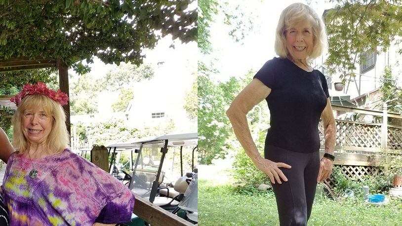 In the photo on the left, taken in August, Joan Rockwell weighed 172 pounds. In the photo on the right, taken this month, she weighed 137 pounds. (Photos contributed by Joan Rockwell)