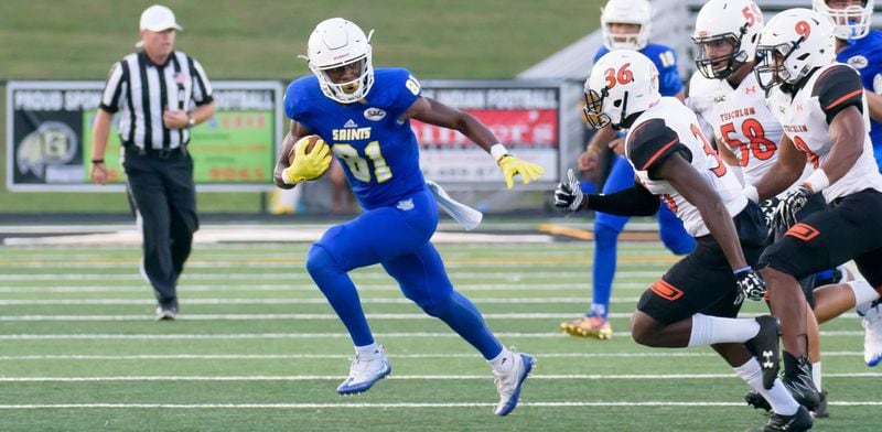 Vyncint Smith has generated significant interest from NFL teams during his senior season as the Second-Team All-SAC selection ranked fourth in the league in yards per game and fifth in receiving yards. He posted four 100-yard receiving games this season, including back-to-back games with at least 180 yards. (Courtesy of Limestone)