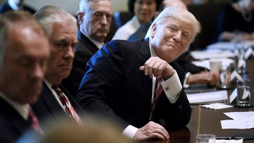 U.S. President Donald Trump attends a meeting in the Cabinet Room of the White House in June. Trump made an unusual direct leap from business leader to president. (Photo by Olivier Douliery-Pool/Getty Images)