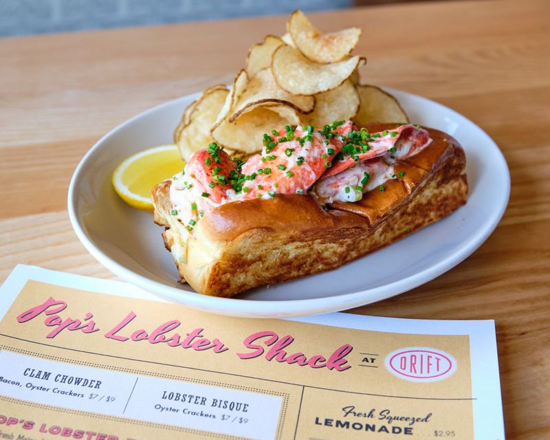 The lobster roll from Pop's Lobster Shack at Drift Fish House & Oyster Bar.