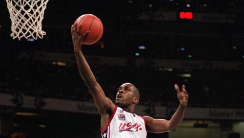 Gary Payton made his first start for the U.S. Men's Dream Team during the 1996 Summer Olympic Games against Lithuania in Atlanta. (John Spink/AJC)