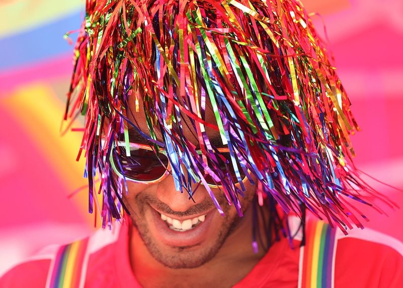 Christian Goodlette sports Pride hair during the Pure Heat Community Festival at Piedmont Park in 2016. Photo: Curtis Compton/ccompton@ajc.com