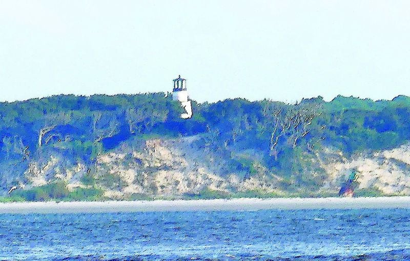 A portion of Little Cumberland Island Lighthouse is viewable from the south end of Jekyll Island.