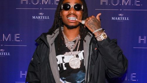 Rapper Quavo poses at the H.O.M.E. by Martell event on November 29, 2017 in Detroit, Michigan.