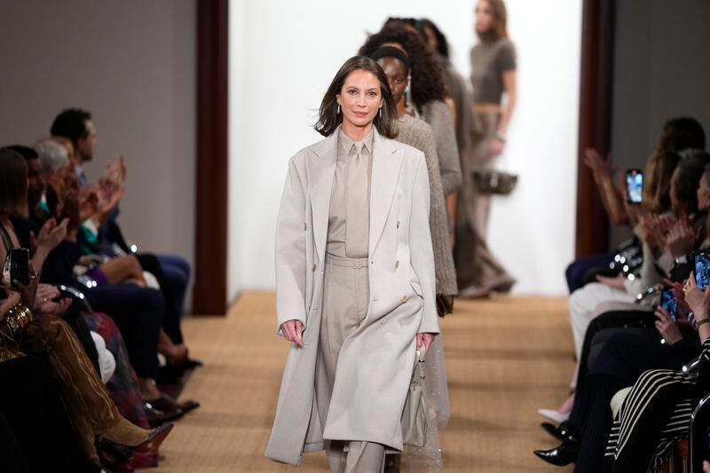 Christy Turlington walks the runway during the Ralph Lauren Fall/Holiday 2024 presentation on Monday, April 29, 2024, in New York. (Photo by Charles Sykes/Invision/AP)