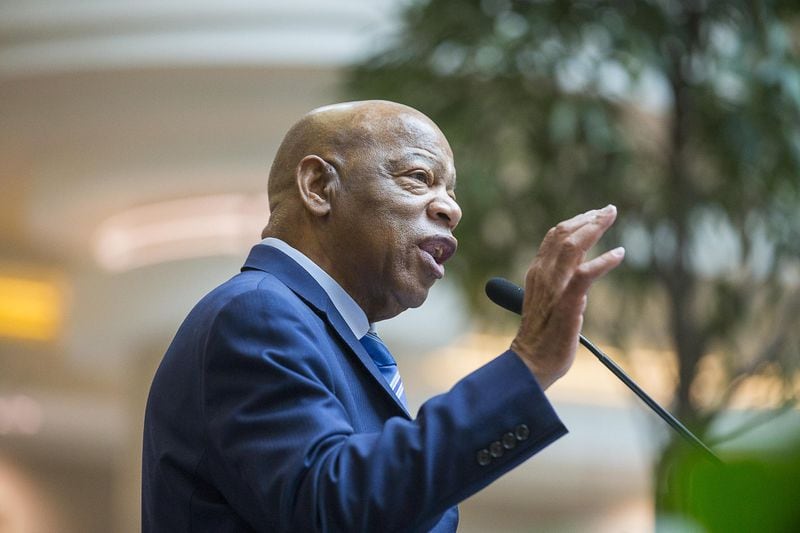 Xernona Clayton, who has been friends with Lewis since the 1960s, had planned a birthday party for Lewis but postponed the even when she realized that he would be staying in Washington, D.C. for his treatment. “Everybody loves John Lewis,” she said. “And everybody agrees that John Lewis does not make any distinctive difference between people. He loves black people, white people, tall people, short people. Everybody knows that John Lewis has no prejudices and that each of us is a product of God’s creation.” (ALYSSA POINTER / ALYSSA.POINTER@AJC.COM)