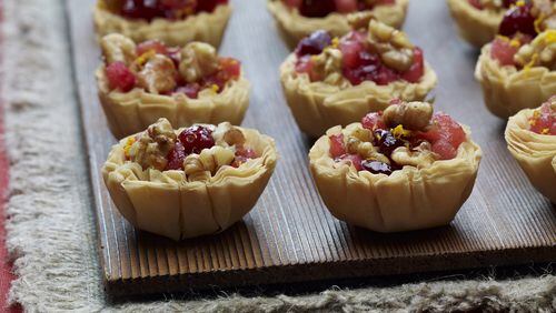 The prep time for Saturday’s Cranberry Pear Tartlets is only about 10 minutes. CONTRIBUTED BY California Walnut Commission