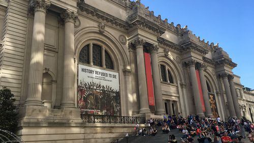 The Metropolitan Museum of Art’s “History Refused to Die: Highlights From the Souls Grown Deep Foundation Gift” exhibition was advertised on Fifth Avenue in New York City. CONTRIBUTED BY THE NATIONAL MONUMENTS FOUNDATION / MILLENNIUM GATE MUSEUM