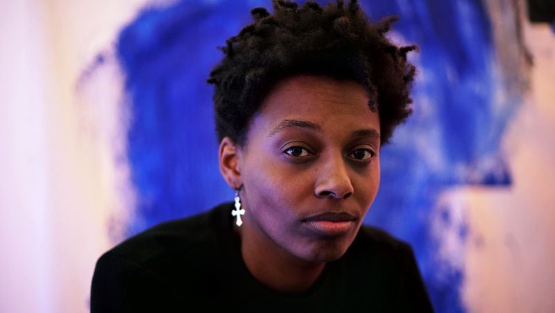 New Jersey-based artist Le'Andra LeSeur grew up in Atlanta. Her multimedia piece, "There are Other Hues of Blue," is a response to the fatal police shooting of Dreasjon Reed, in 2020.
Courtesy of Le'Andra LeSeur
