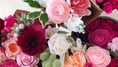 Atlanta-based Amaranthus Paper & Flora create paper flowers for weddings, anniversaries and other year-round celebrations. The company’s lifelike paper blooms are also an excellent flower option for allergy suffers and those in the hospital. Contributed by Amaranthus Paper & Flora