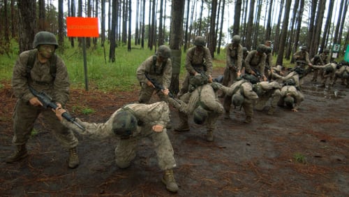 U.S. Marine Corps recruits participate in "The Crucible" training at Parris Island, South Carolina. (U.S. Marine Corps photo)